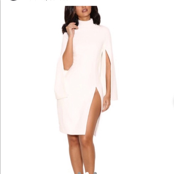 House of CB Kristina white cape dress - Picture 2 of 3